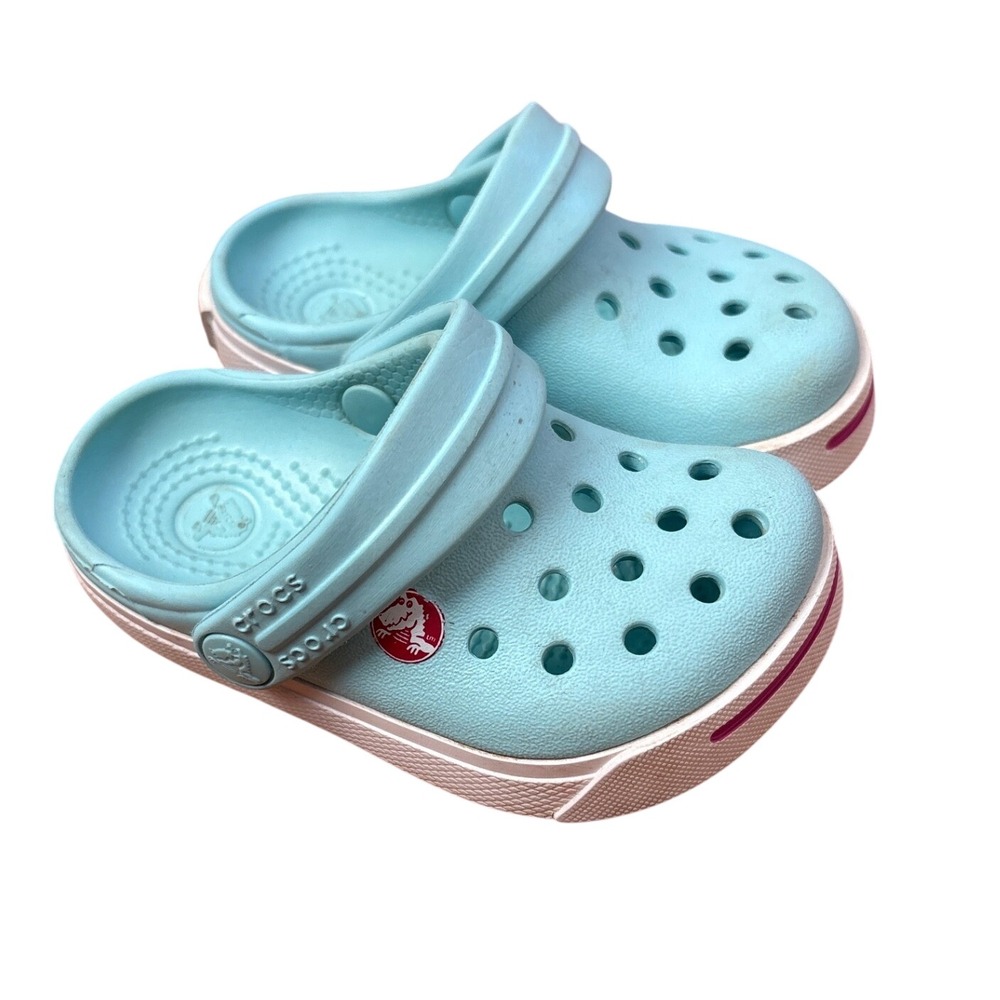 Crocs Crocband Clogs Toddler‎ Kids Blue Good Sporty Slip On Sandals SIZE 4/5 C
